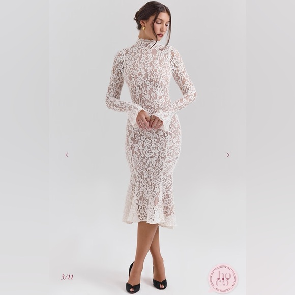 House of CB Sophia Lace Long Sleeve Dress NWT - Picture 2 of 7